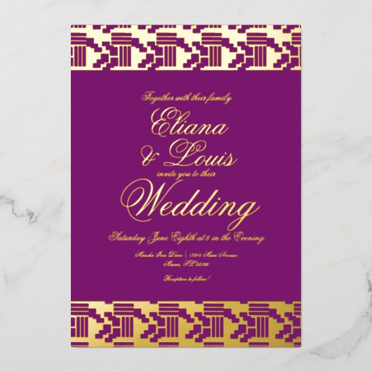 Afrikanische Markierung von Hochzeitsfolien Folieneinladung (Vorderseite)