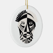 Afrikanische Mask Primitive Folk Art Keramik Ornament (Rechts)