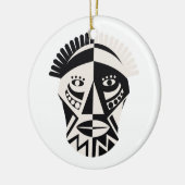 Afrikanische Mask Primitive Folk Art Keramik Ornament (Links)