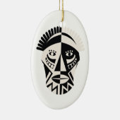 Afrikanische Mask Primitive Folk Art Keramikornament (Rechts)