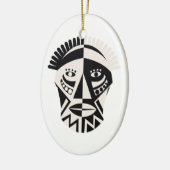Afrikanische Mask Primitive Folk Art Keramikornament (Links)