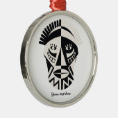 Afrikanische Mask Primitive Folk Art Ornament Aus Metall (Rechts)