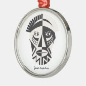 Afrikanische Mask Primitive Folk Art Ornament Aus Metall (Links)