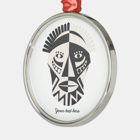 Afrikanische Mask Primitive Folk Art Ornament Aus Metall (Links)