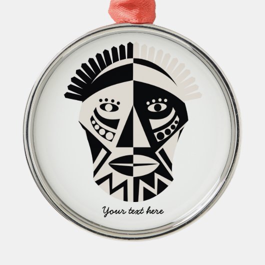 Afrikanische Mask Primitive Folk Art Ornament Aus Metall (Vorne)