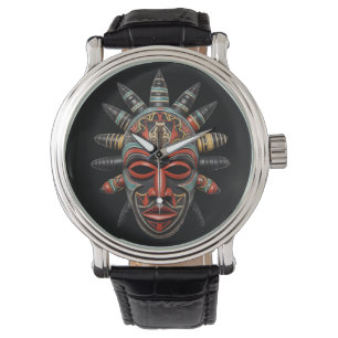 Afrikanische Maske Armbanduhr