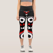 Afrikanische Maske Capri Leggings (Vorderseite)