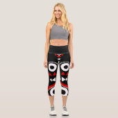 Afrikanische Maske Capri Leggings (Vorderseite)