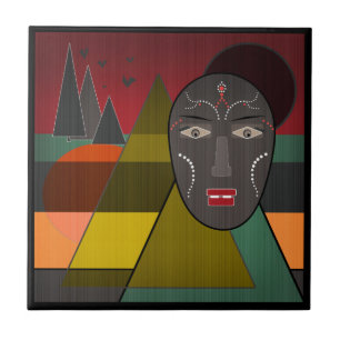 Afrikanische Maske Fliese