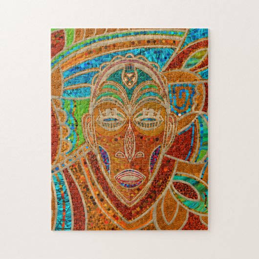 Afrikanische Maske-Illustration Puzzle (Vertikal)