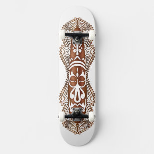 Afrikanische Maske in Holzkörner - 1 - Skateboard