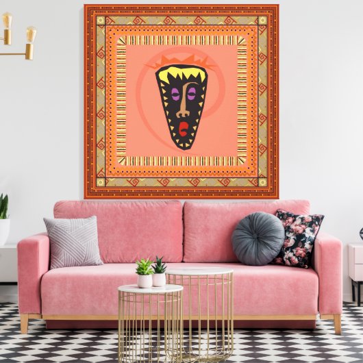 Afrikanische Maske Leinwanddruck (Insitu (Wohnzimmer))
