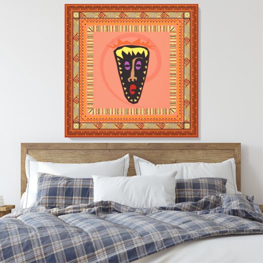 Afrikanische Maske Leinwanddruck (Insitu (Schlafzimmer))