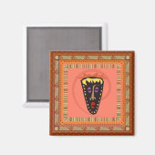 Afrikanische Maske Magnet (Vorderseite/Rückseite)