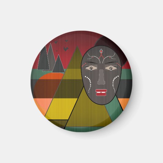 Afrikanische Maske Magnet (Vorne)