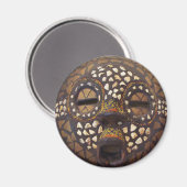 Afrikanische Maske mit cowrie-Muscheln Magnet (Vorderseite/Rückseite)