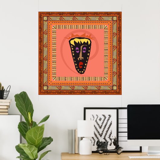 Afrikanische Maske Poster (Heimbüro)