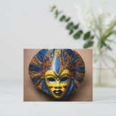 Afrikanische Maske Postkarte (Stehend Vorderseite)