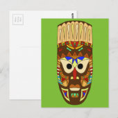 afrikanische Maske Postkarte (Vorne/Hinten)