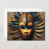 Afrikanische Maske Postkarte (Vorne/Hinten)