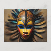 Afrikanische Maske Postkarte (Vorderseite)