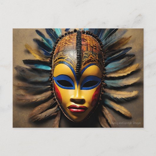 Afrikanische Maske Postkarte (Vorderseite)