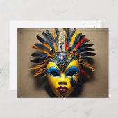Afrikanische Maske Postkarte (Vorne/Hinten)