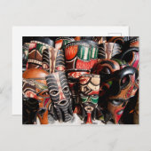 Afrikanische Maske Postkarte (Vorne/Hinten)