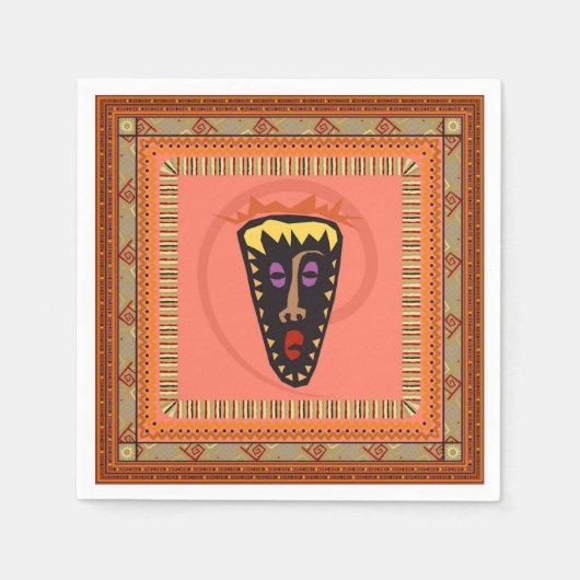 Afrikanische Maske Serviette (Vorderseite)