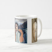 Afrikanische Maske u. afrikanisches inspiriertes Kaffeetasse (VorderseiteRechts)