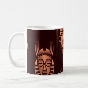 Afrikanische Masken, dunkler Hintergrund Kaffeetasse