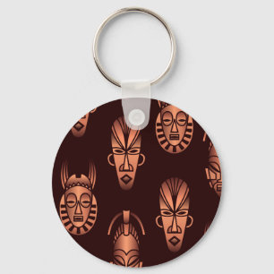 Afrikanische Masken, dunkler Hintergrund Schlüsselanhänger