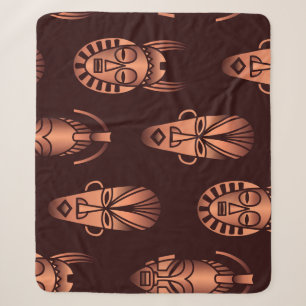Afrikanische Masken, dunkler Hintergrund Sherpadecke