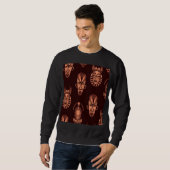 Afrikanische Masken, dunkler Hintergrund Sweatshirt (Vorne ganz)