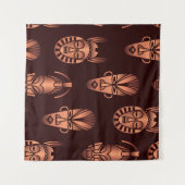 Afrikanische Masken, dunkler Hintergrund Wandteppich (Vorderseite (Horizontal))