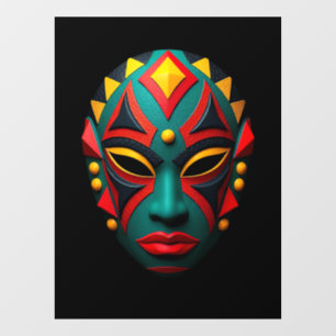 Afrikanische Masken-Fensterfolie Fensteraufkleber