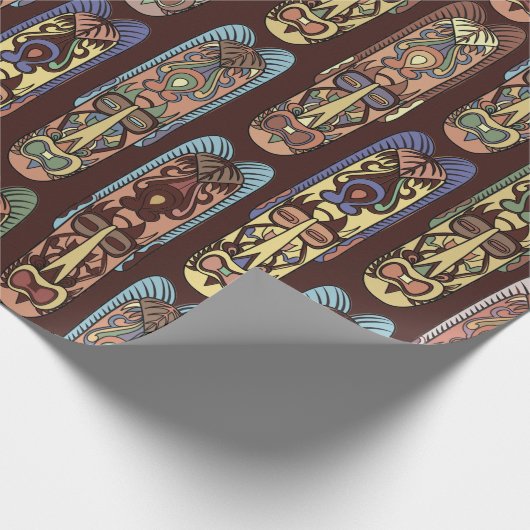 Afrikanische Masken Geschenkpapier (Ecke)