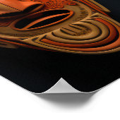 Afrikanische Masken in Orange und Türkis Poster (Ecke)