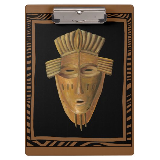 Afrikanische Masken-Malerei von Chariklia Zarris Klemmbrett (Vorderseite)