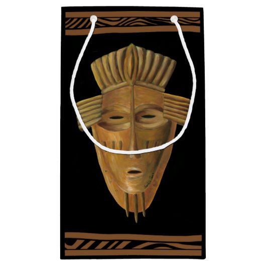 Afrikanische Maskenmalerei von Chariklia Zarris Kleine Geschenktüte (Rückseite)