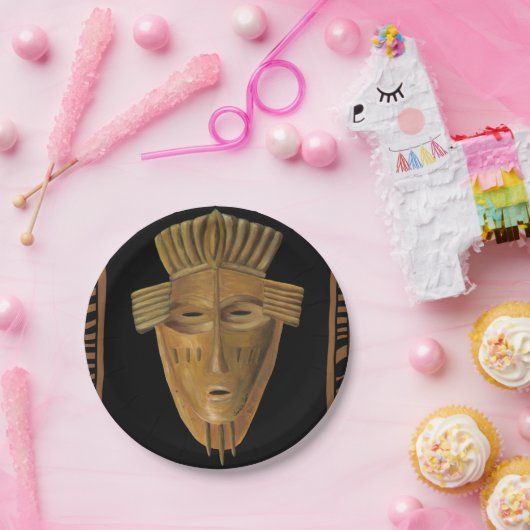 Afrikanische Maskenmalerei von Chariklia Zarris Pappteller (Party)