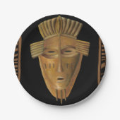 Afrikanische Maskenmalerei von Chariklia Zarris Pappteller (Vorderseite)