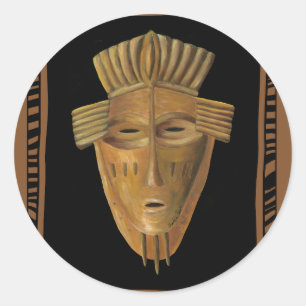 Afrikanische Maskenmalerei von Chariklia Zarris Runder Aufkleber