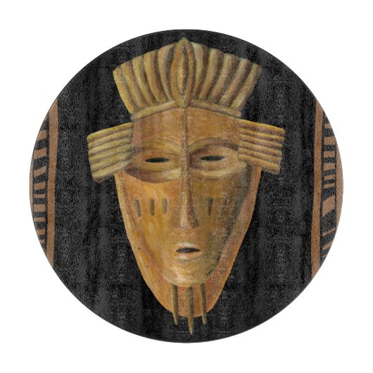 Afrikanische Maskenmalerei von Chariklia Zarris Schneidebrett (Vorderseite)