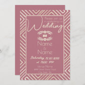 Afrikanische Mauve Pink-Hochzeit Einladung (Vorne/Hinten)