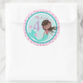 Afrikanische Meerjungfrau Alter Vier Geburtstage S Runder Aufkleber (Tasche)