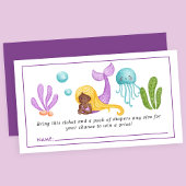 Afrikanische Meerjungfrau-Babydusche-Windelwanne Begleitkarte