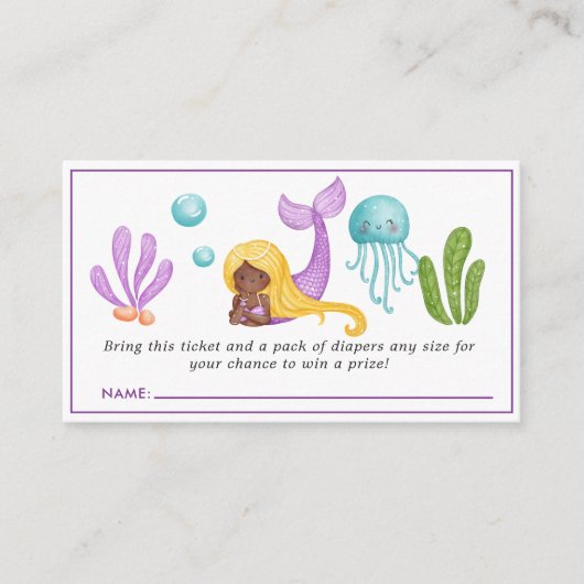 Afrikanische Meerjungfrau-Babydusche-Windelwanne Begleitkarte (Vorderseite)
