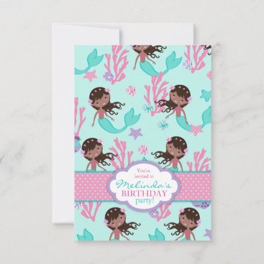 Afrikanische Meerjungfrau-erste Einladung (Rückseite)