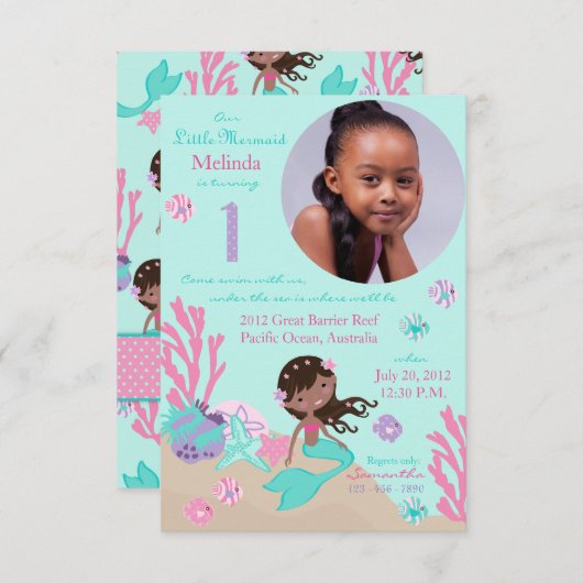 Afrikanische Meerjungfrau-erste Einladung (Vorne/Hinten)